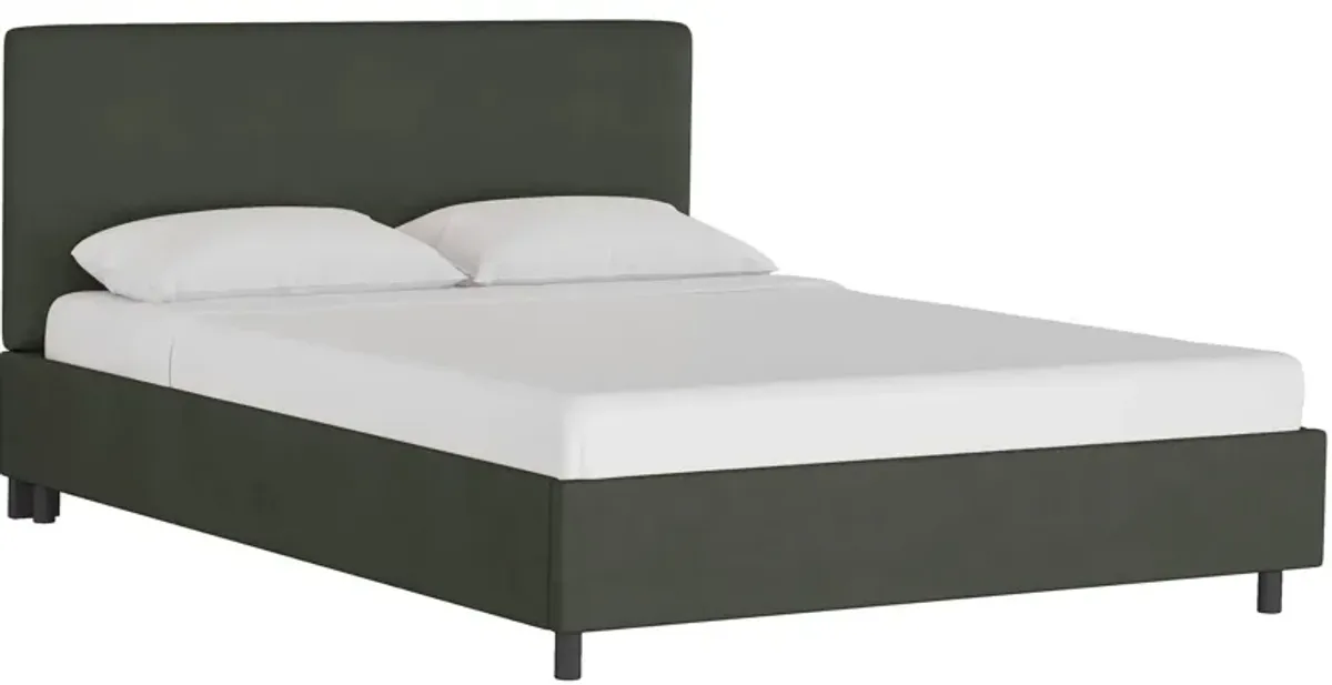 Valerie Platform Bed in Velvet Pewter by Skyline