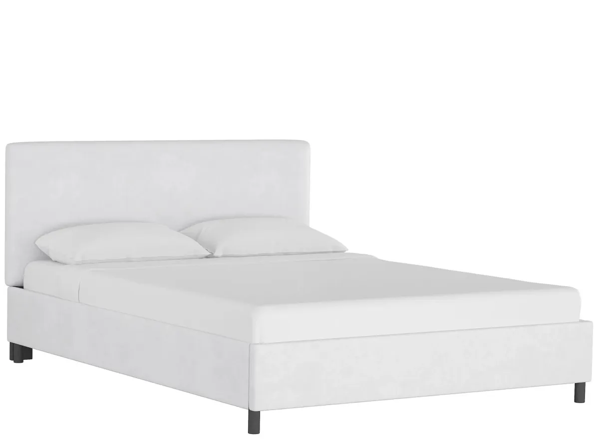 Valerie Platform Bed in Velvet White by Skyline