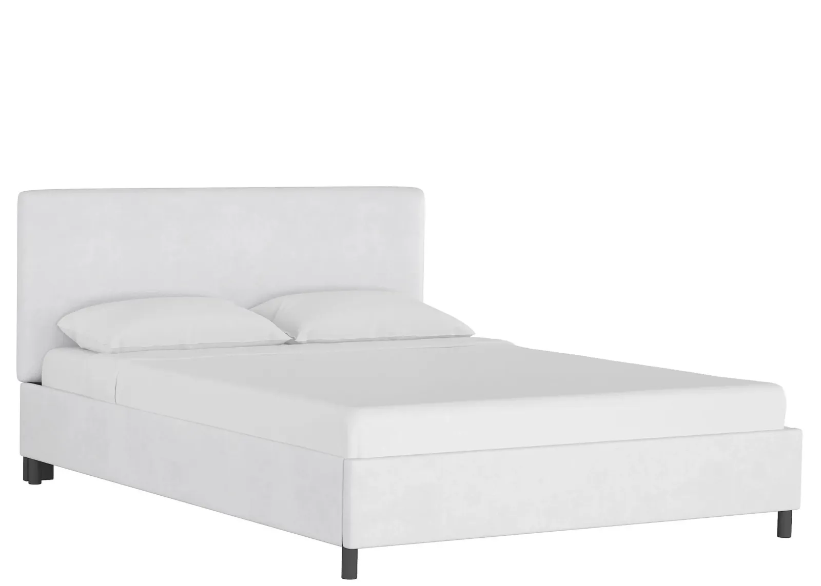 Valerie Platform Bed in Velvet White by Skyline