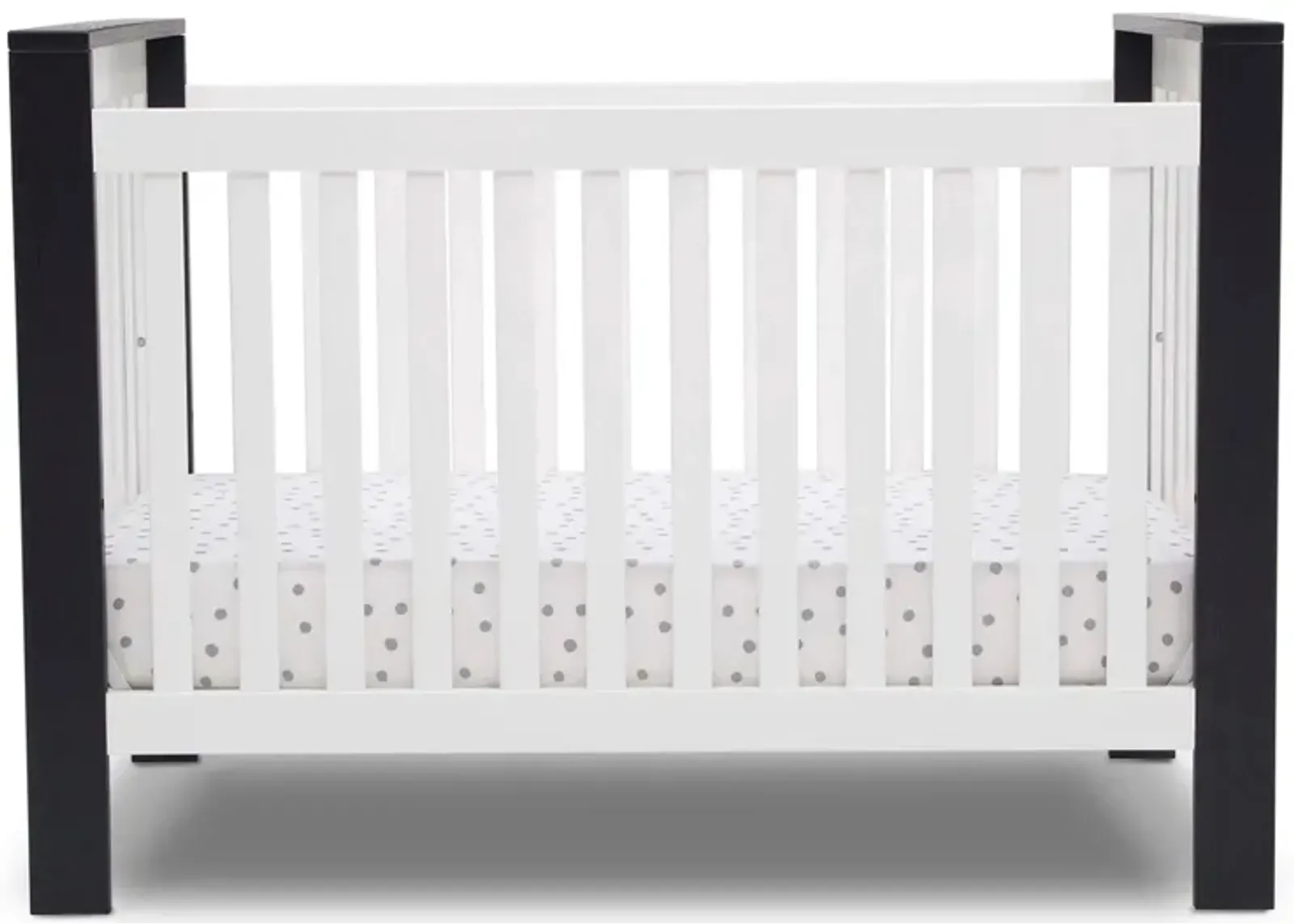 Miles Crib by Delta Children in Bianca White /Textured Midnight Grey by Delta Children