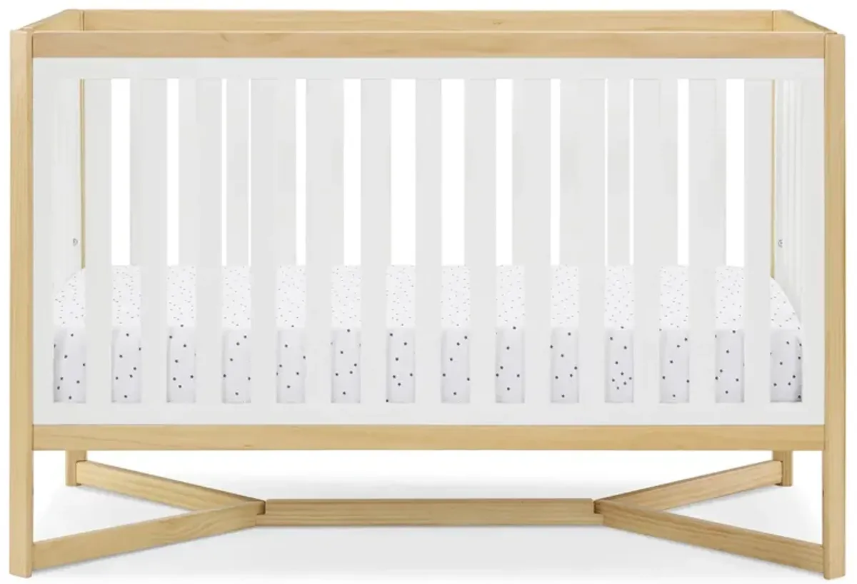 Tribeca Adjustable Height Crib by Delta Children in Bianca White/Natural by Delta Children