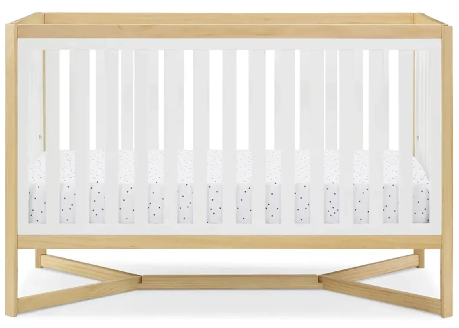 Tribeca Adjustable Height Crib by Delta Children in Bianca White/Natural by Delta Children