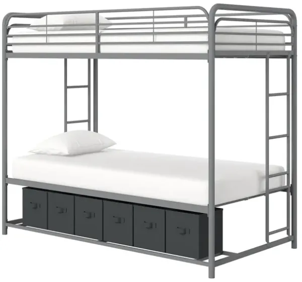 Atwater Living Bethia Twin over Twin Bunk Bed with Storage Bins