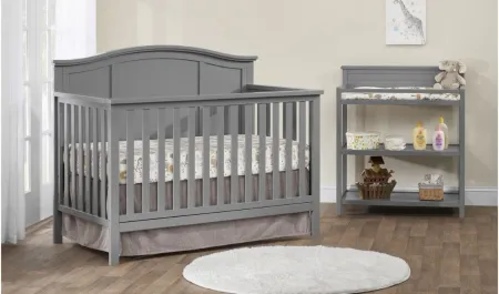 Oxford Baby Emerson 4-in-1 Convertible Crib in Dove Gray by M DESIGN VILLAGE