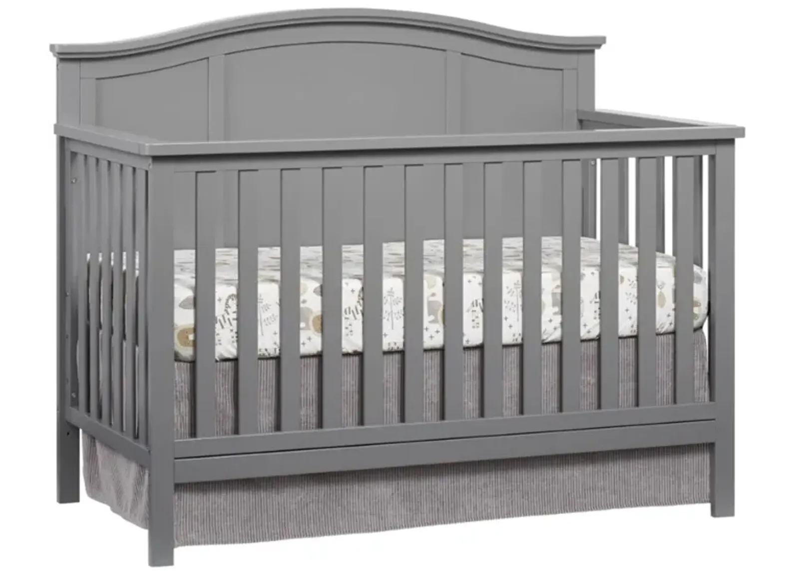 Oxford Baby Emerson 4-in-1 Convertible Crib with Conversion Kit in Dove Gray by M DESIGN VILLAGE