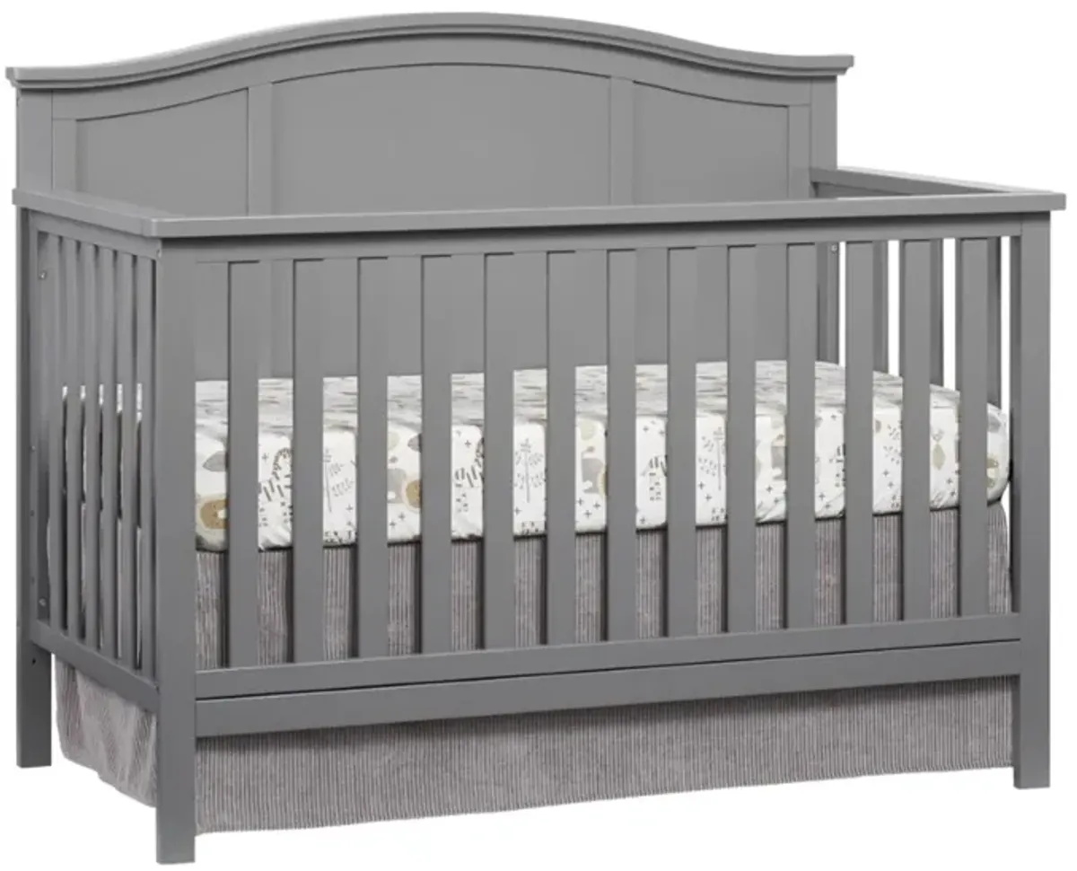 Oxford Baby Emerson 4-in-1 Convertible Crib with Conversion Kit in Dove Gray by M DESIGN VILLAGE