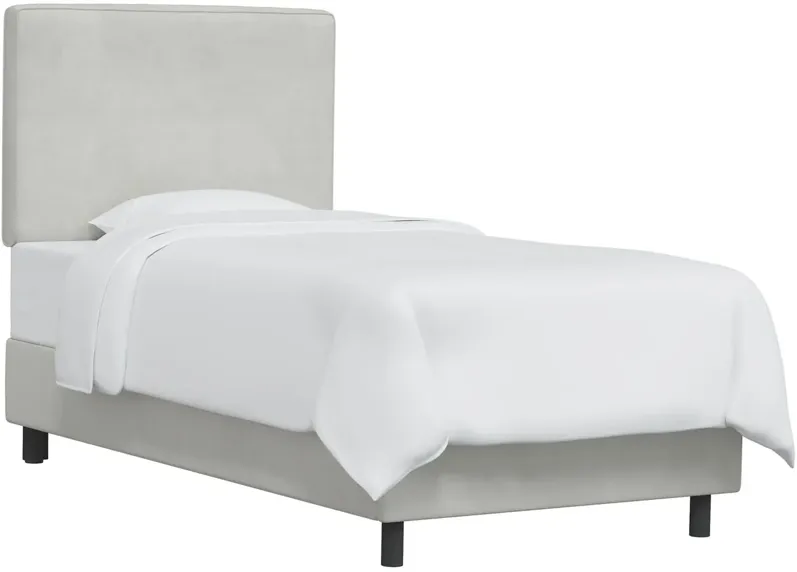 Marquette Bed in Velvet Light Gray by Skyline