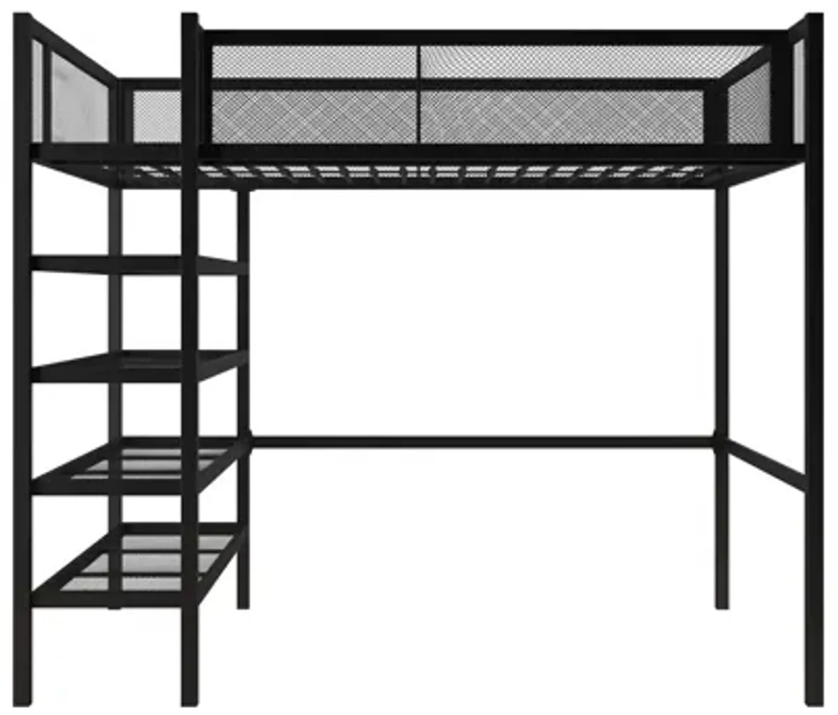 DHP Bloom Storage Loft Bed with Bookcase