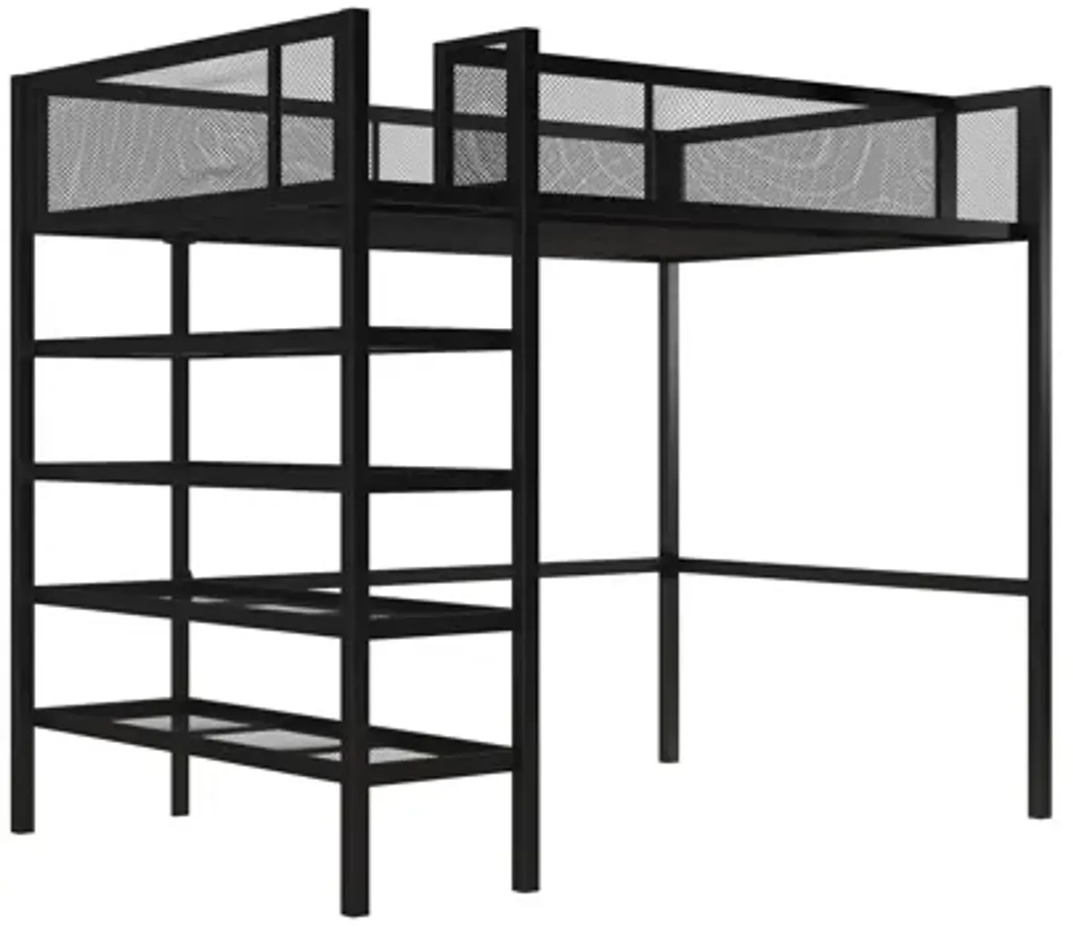 DHP Bloom Storage Loft Bed with Bookcase