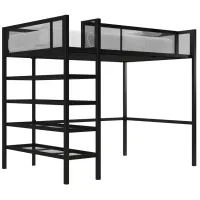 DHP Bloom Storage Loft Bed with Bookcase in Black by DOREL HOME FURNISHINGS