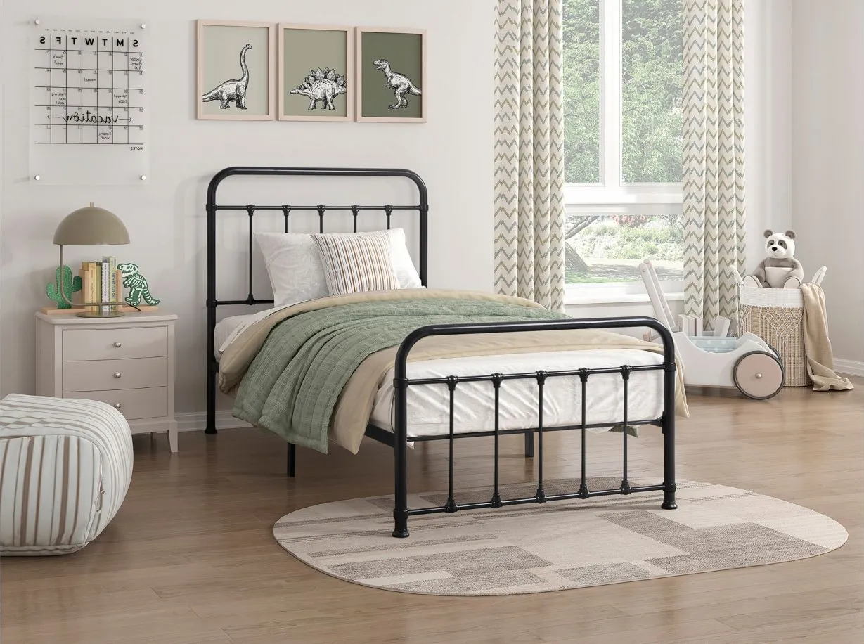 Peyton Metal Platform Bed in Black by Homelegance