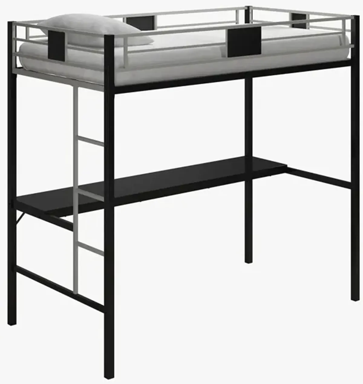 Silver Screen Loft Bed in Black by DOREL HOME FURNISHINGS