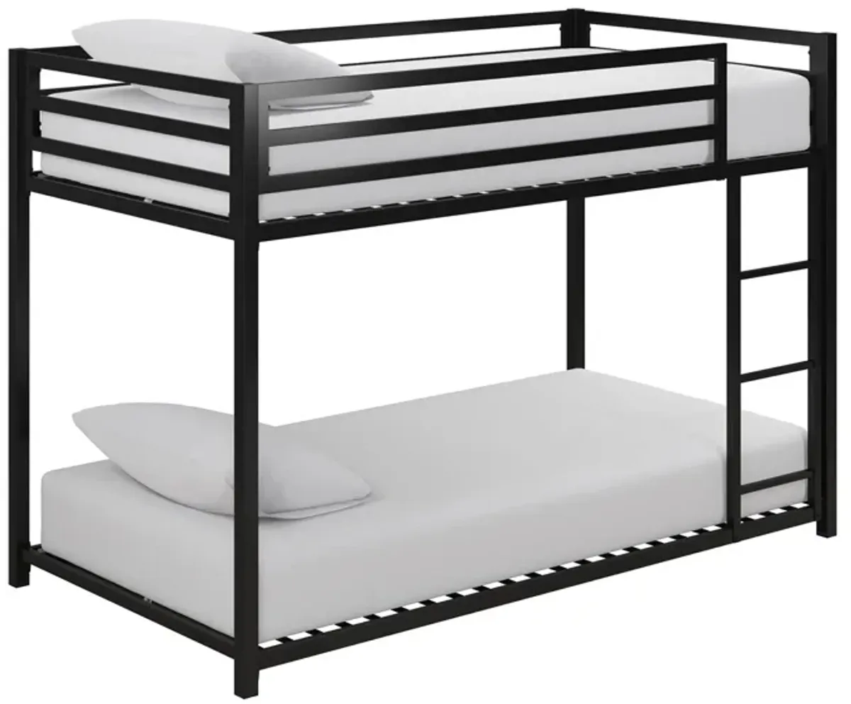 Miles Twin over Twin Bunk Bed in Black by DOREL HOME FURNISHINGS