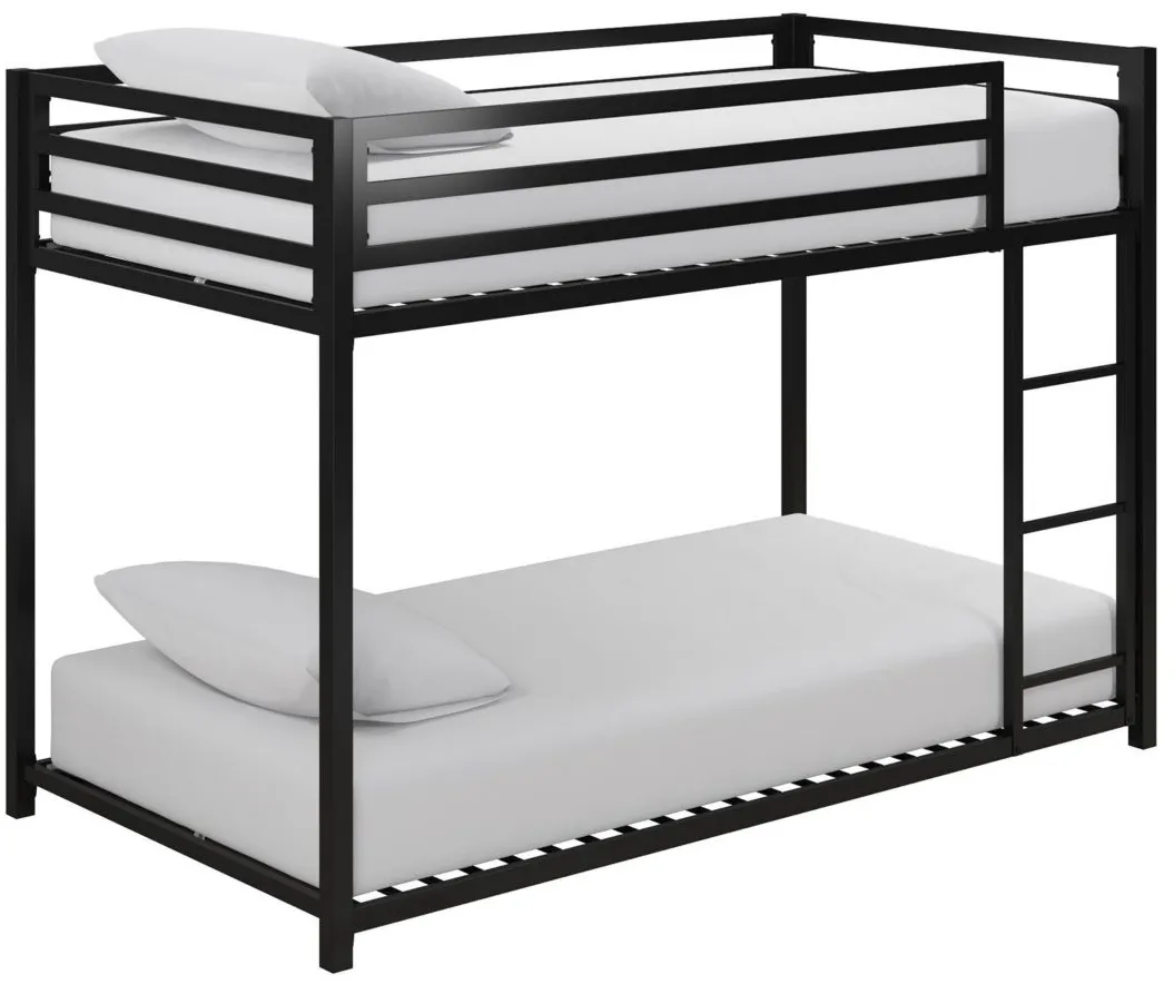 Miles Twin over Twin Bunk Bed in Black by DOREL HOME FURNISHINGS