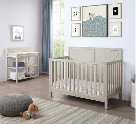 Barnside 4-in-1 Convertible Crib in Washed Gray by Heritage Baby