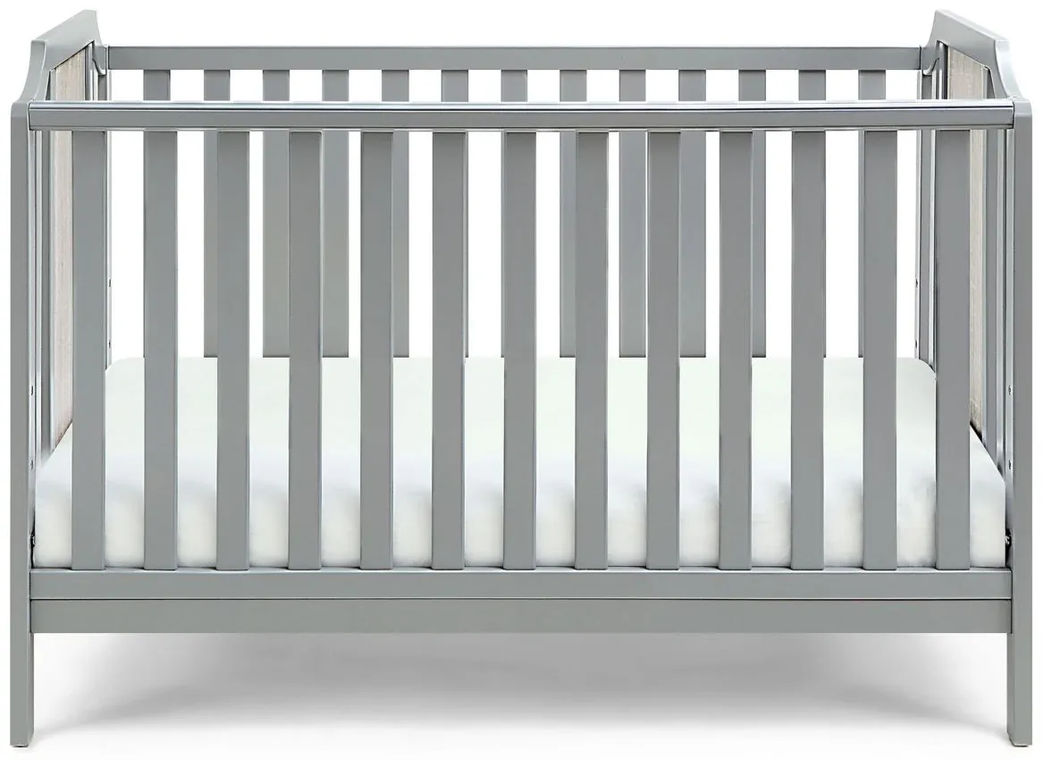 Brees 3-in-1 Convertible Crib in Gray/Graystone by Heritage Baby