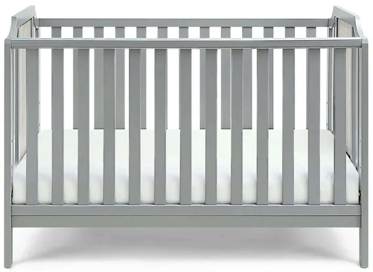 Brees 3-in-1 Convertible Crib in Gray/Graystone by Heritage Baby