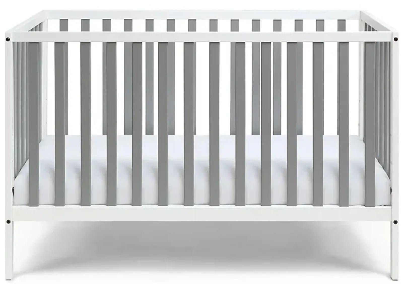 Deux Remi 3-in-1 Convertible Crib in White/Gray by Heritage Baby