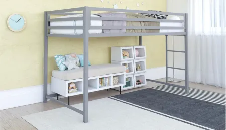 Miles Junior Loft Bed in Silver by DOREL HOME FURNISHINGS