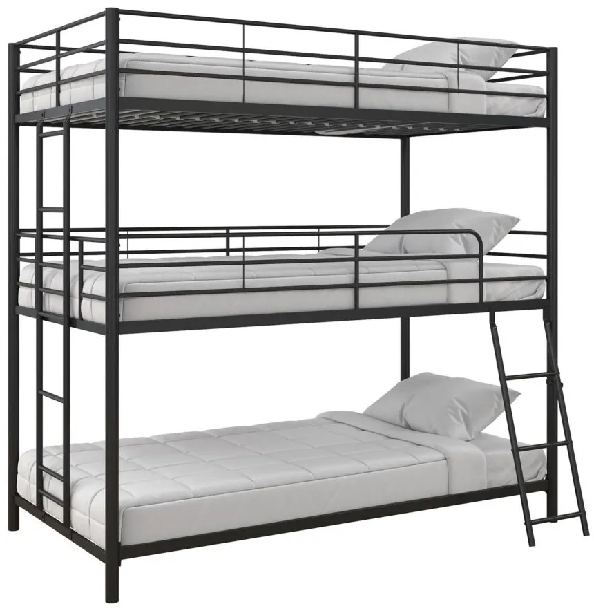 Crystal Falls Triple Bunk Bed in Black by DOREL HOME FURNISHINGS
