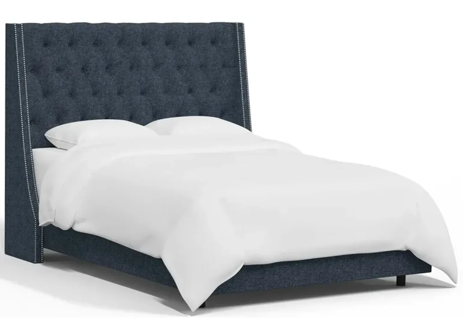 Sheridan Wingback Bed in Zuma Navy by Skyline