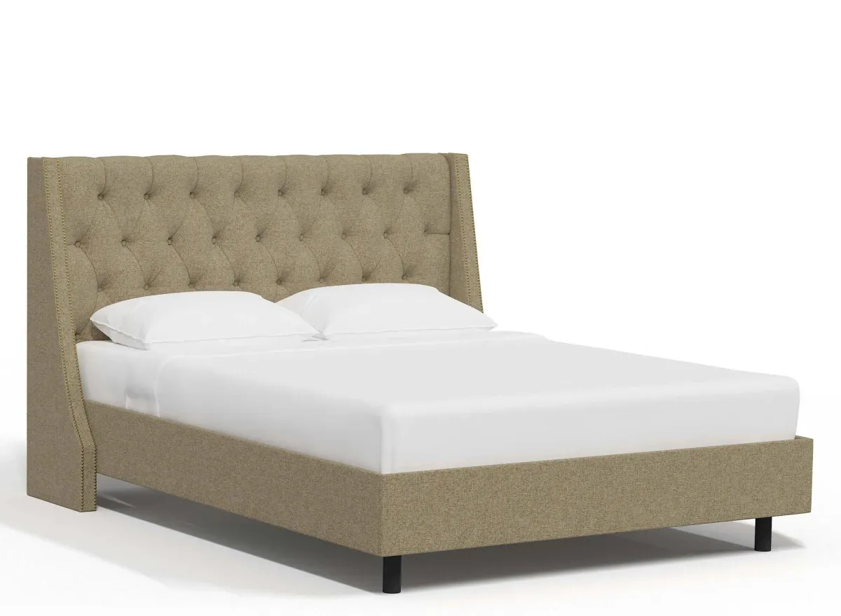 Sheridan Wingback Platform Bed in Zuma Linen by Skyline