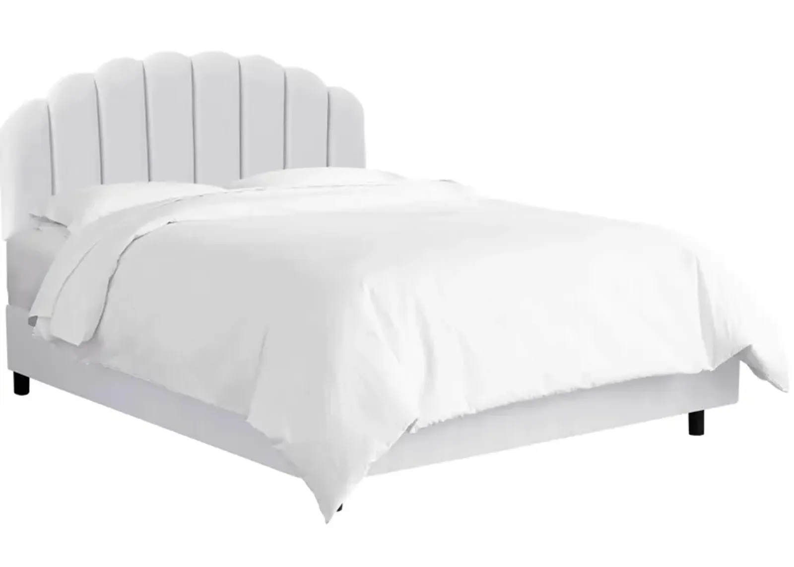 Tanner Bed in Velvet White by Skyline