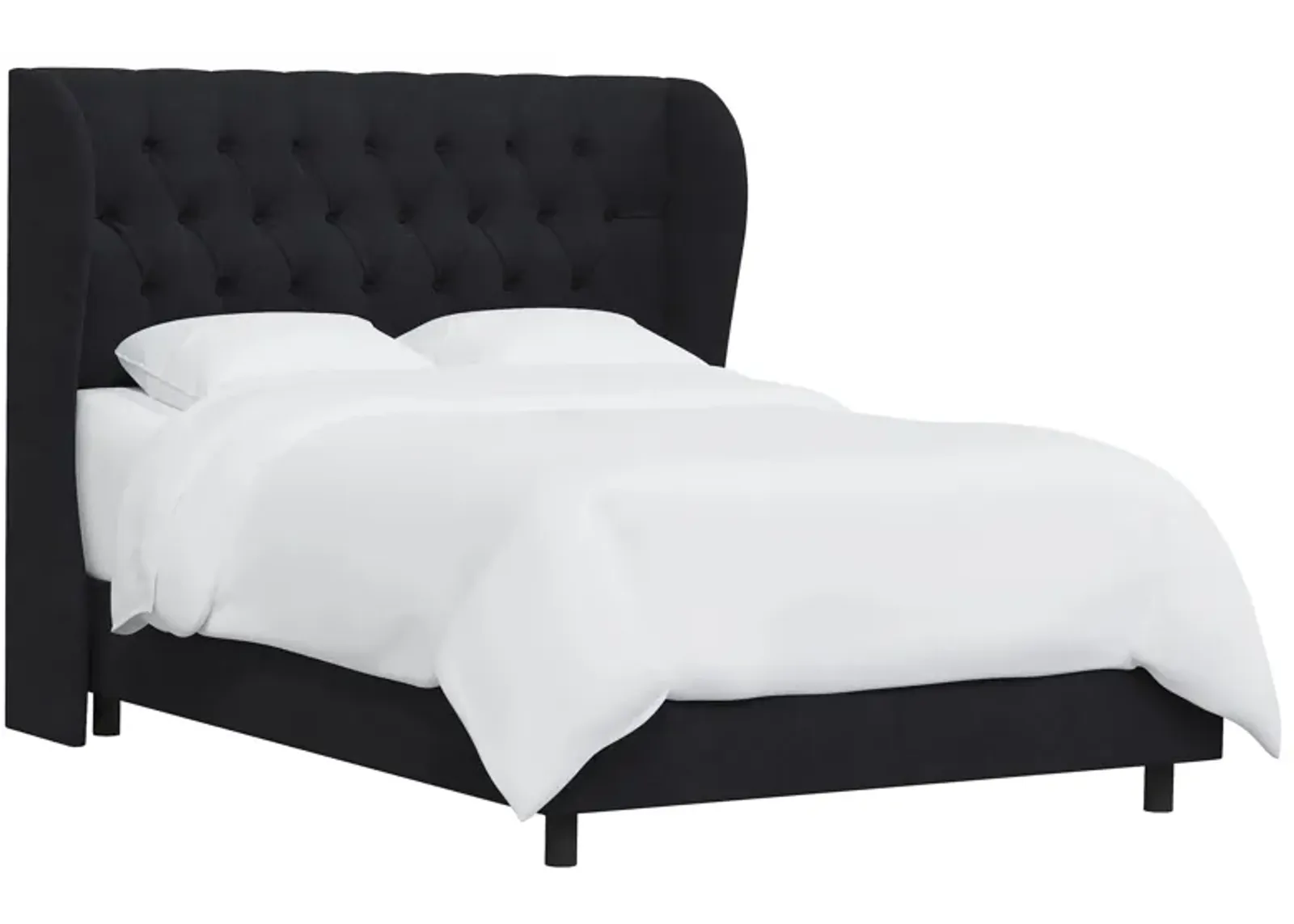 Thayer Wingback Bed in Linen Black by Skyline