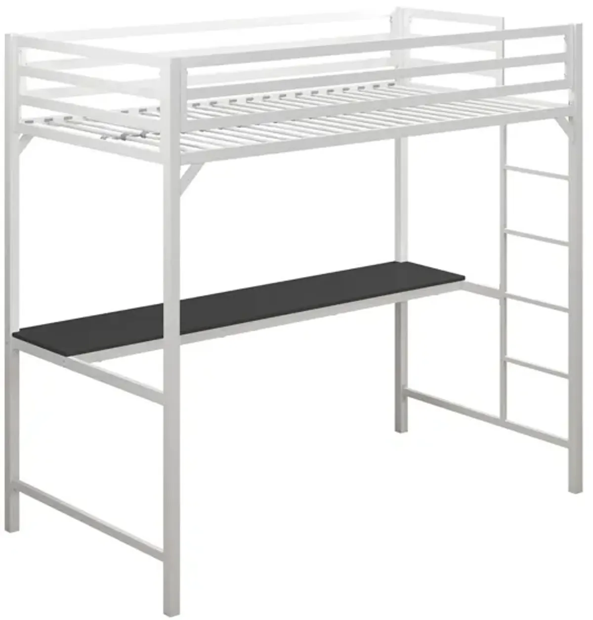 Miles Loft Bed with Desk in White by DOREL HOME FURNISHINGS