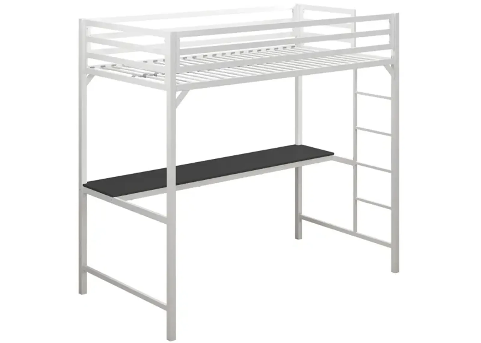 Miles Loft Bed with Desk in White by DOREL HOME FURNISHINGS