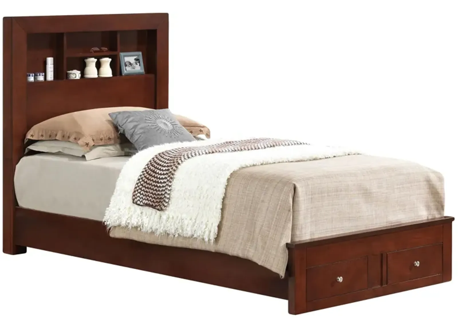 Burlington Storage Bed in Cherry by Glory Furniture