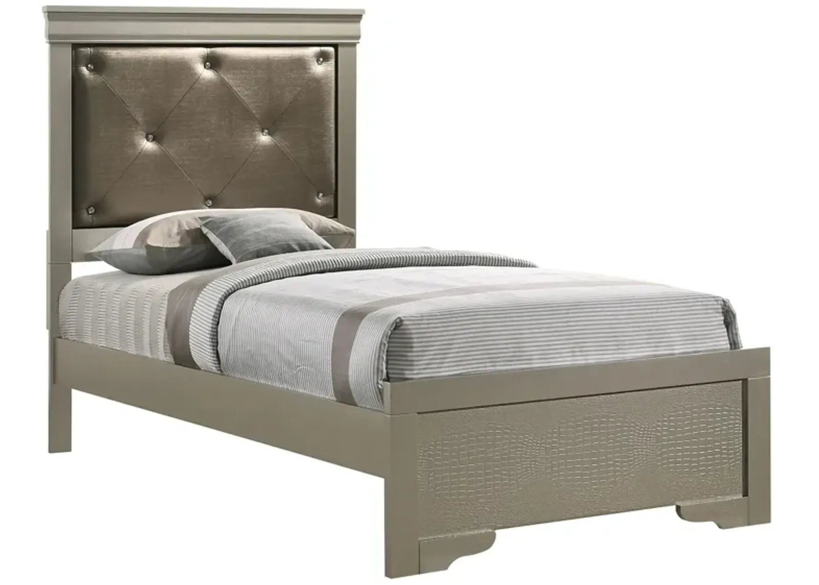 Lorana Panel Bed in Champagne by Glory Furniture