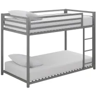 Miles Twin over Twin Bunk Bed in Silver by DOREL HOME FURNISHINGS