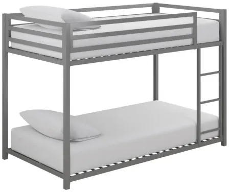 Miles Twin over Twin Bunk Bed in Silver by DOREL HOME FURNISHINGS