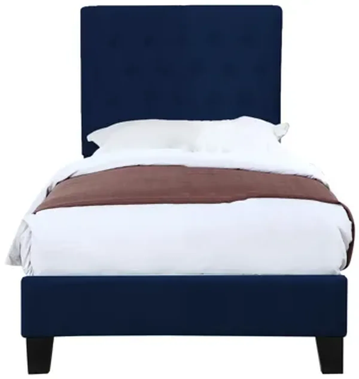 Contreras Upholstered Bed in Navy by Emerald Home Furnishings