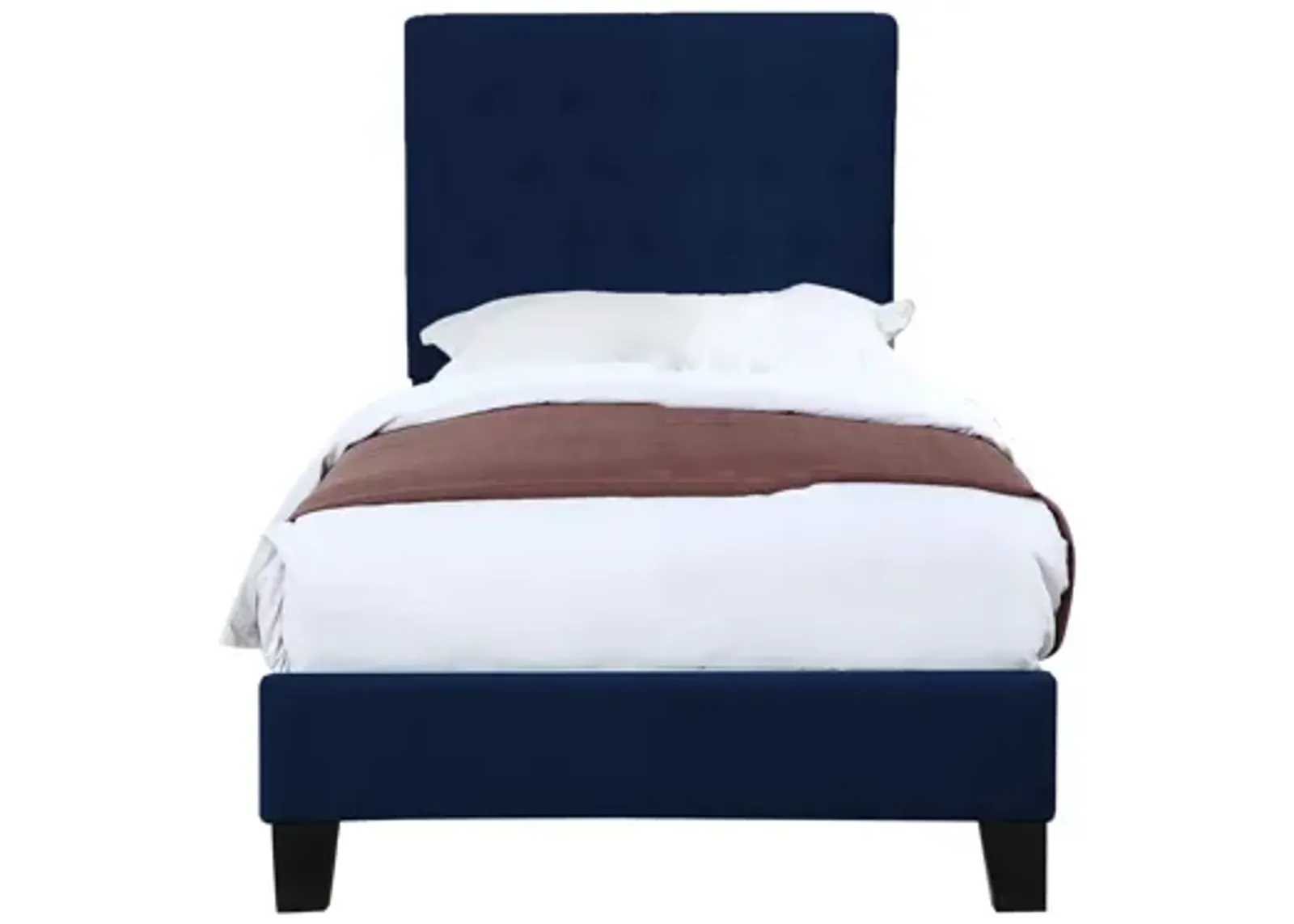 Contreras Upholstered Bed in Navy by Emerald Home Furnishings