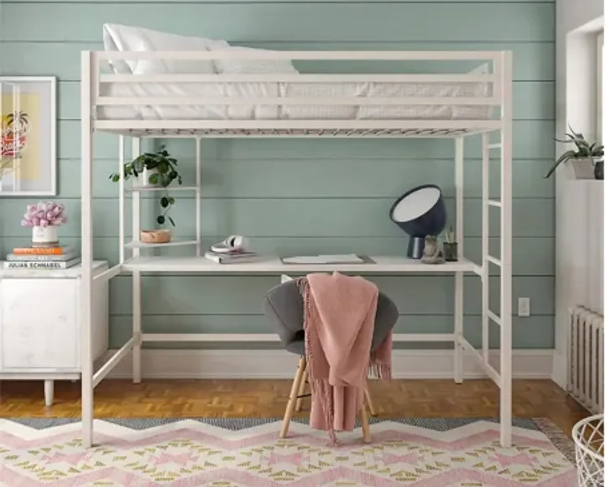 Novogratz Maxwell Loft Bed with Desk & Shelves