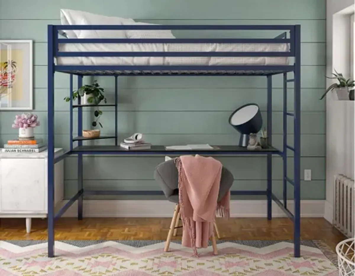 Novogratz Maxwell Loft Bed with Desk & Shelves