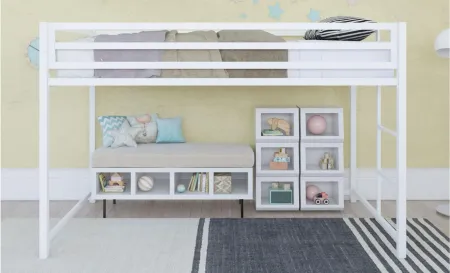 Miles Junior Loft Bed in White by DOREL HOME FURNISHINGS