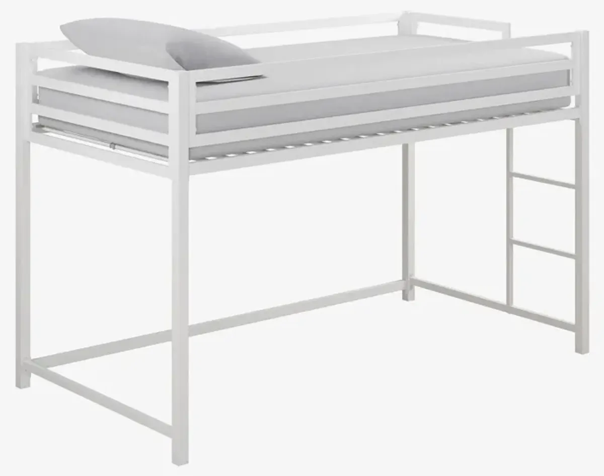 Miles Junior Loft Bed in White by DOREL HOME FURNISHINGS