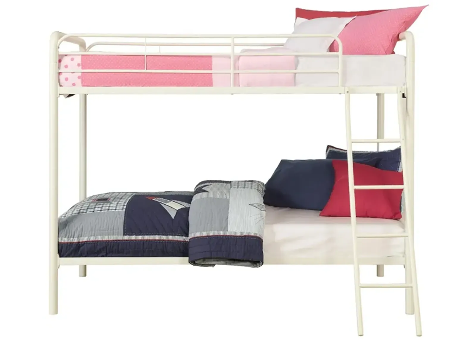 Atwater Living Eeva Twin over Twin Metal Bunk Bed in White by DOREL HOME FURNISHINGS