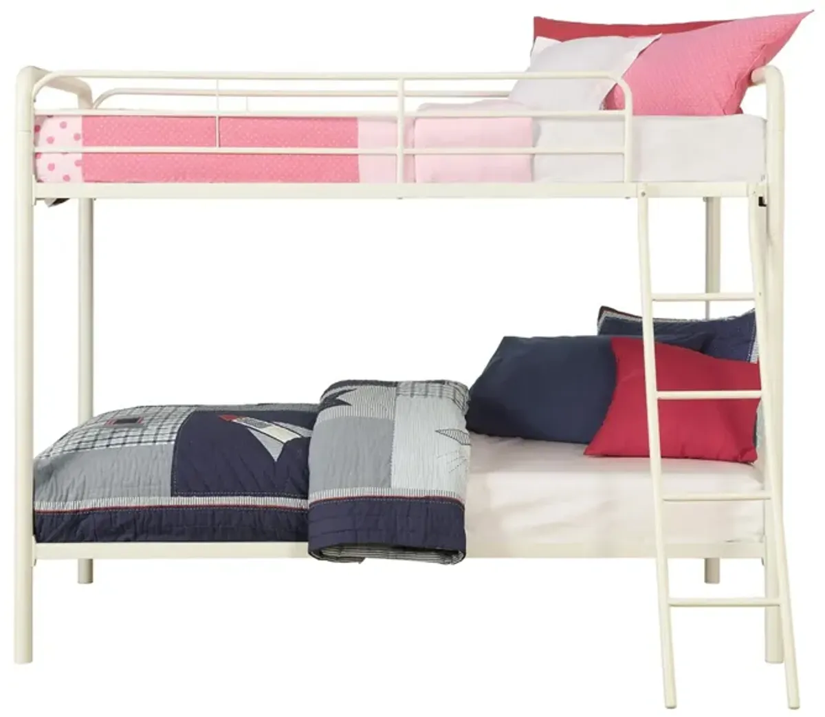 Atwater Living Eeva Twin over Twin Metal Bunk Bed in White by DOREL HOME FURNISHINGS