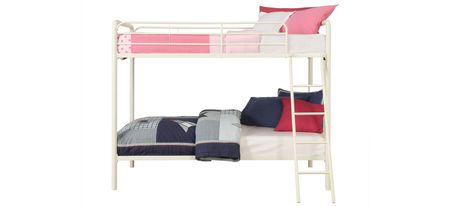 Atwater Living Eeva Twin over Twin Metal Bunk Bed in White by DOREL HOME FURNISHINGS