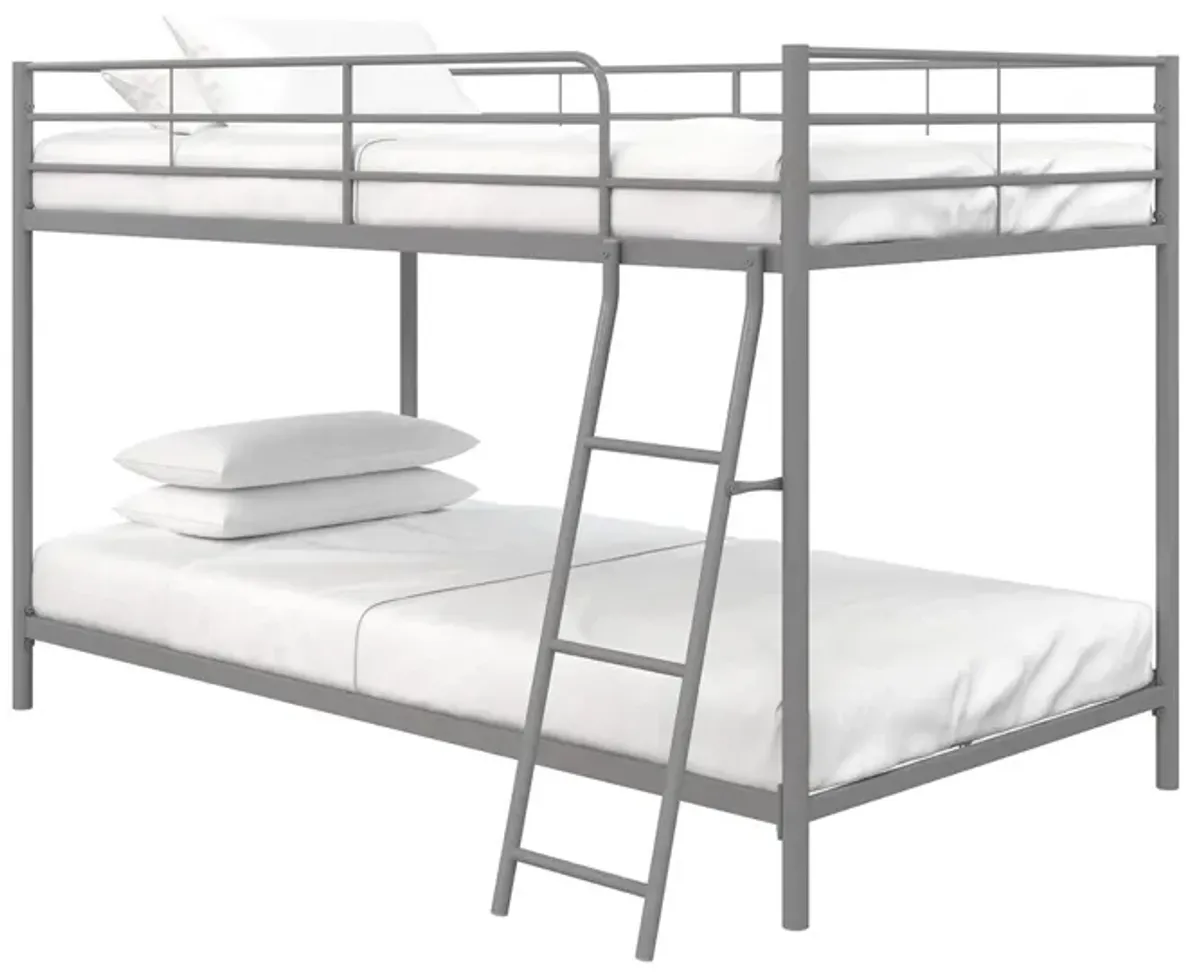 Atwater Living Bloor Small Space Twin over Twin Bunk Bed in Silver by DOREL HOME FURNISHINGS