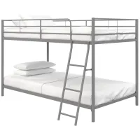 Atwater Living Bloor Small Space Twin over Twin Bunk Bed in Silver by DOREL HOME FURNISHINGS