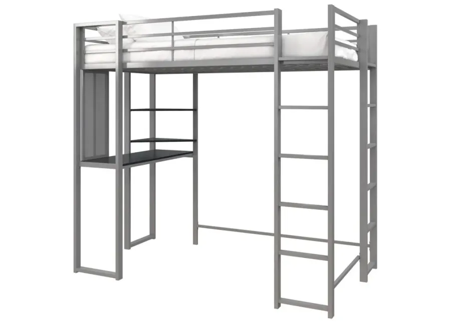 Abode Twin Loft Bed in Silver by DOREL HOME FURNISHINGS