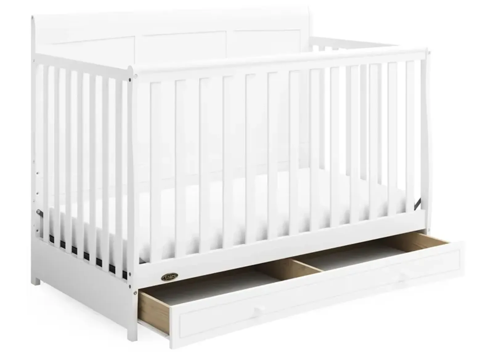 Graco Asheville 4-in-1 Convertible Crib with Drawer in White by Bellanest