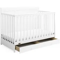 Graco Asheville 4-in-1 Convertible Crib with Drawer in White by Bellanest