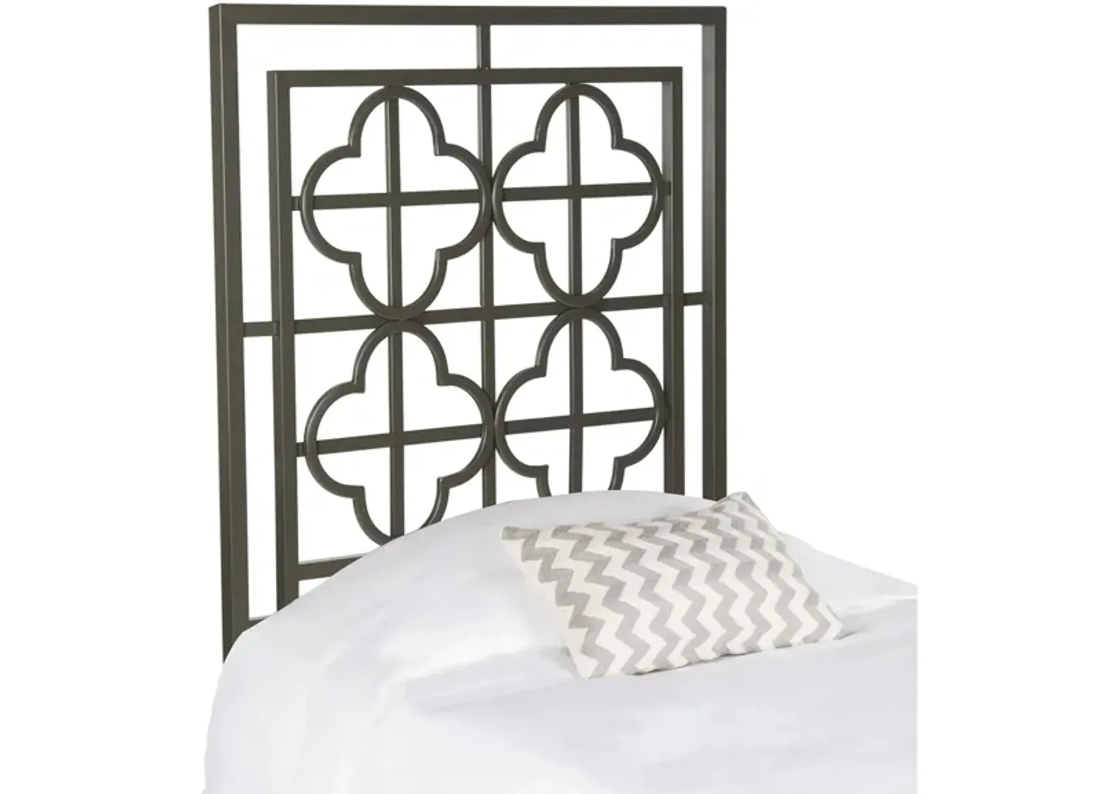 Lucinda Francais Metal Headboard in Gunmetal by Safavieh