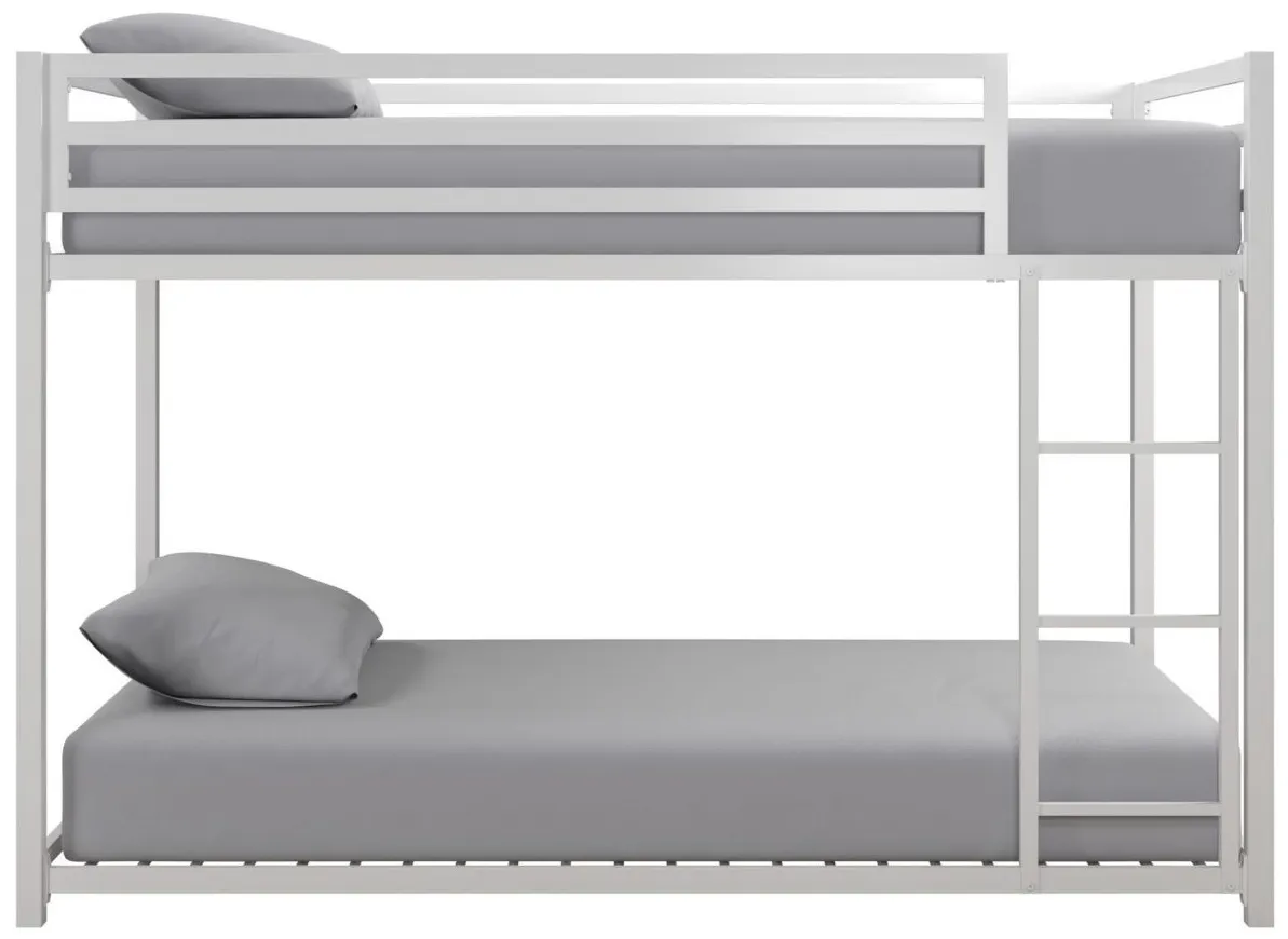 Miles Twin Over Twin Bunk Bed in White by DOREL HOME FURNISHINGS